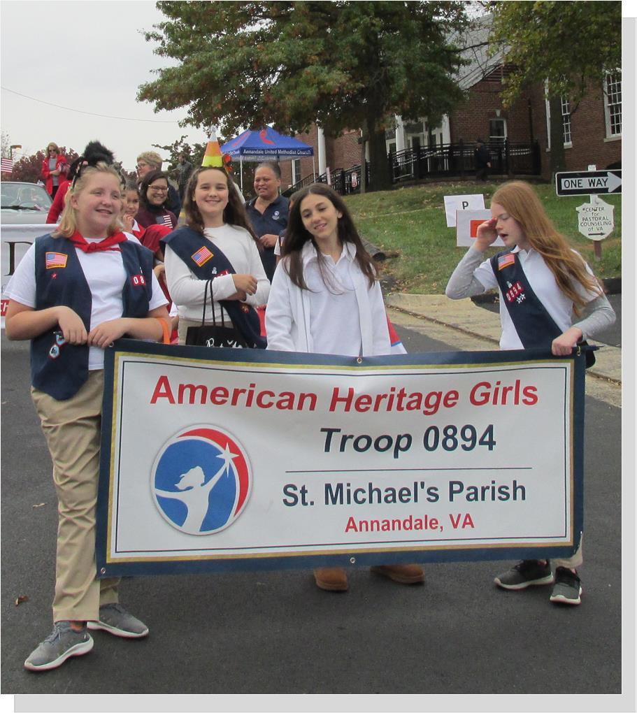 American Heritage Girls from St. Michael's School on Ravensworth Road, Annandale